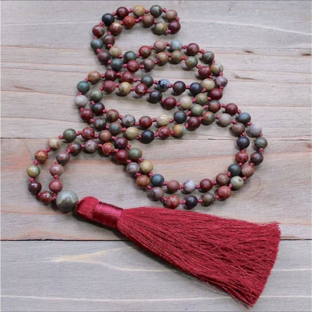 Genuine Red Jasper mala necklace